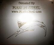 Marlin Steel logo fabricated in sheet metal