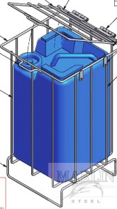 Detergent basket with klid/Marlin Steel