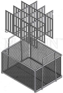 Removable dividers are one of many different custom design modifications that might be used in a metal basket based on its final use.