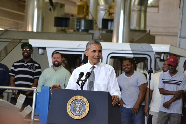 President Obama in Baltimore today to Promote Manufacturing