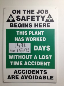 Marlin Safety-Begins-Here Sign (1/7/2013)