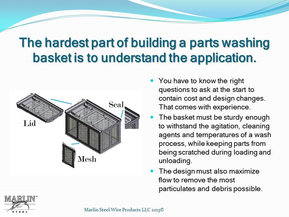 How we make baskets for precision cleaning systems 