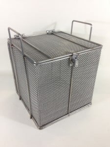 Custom Mesh Baskets with a lid and handles - stainless steel