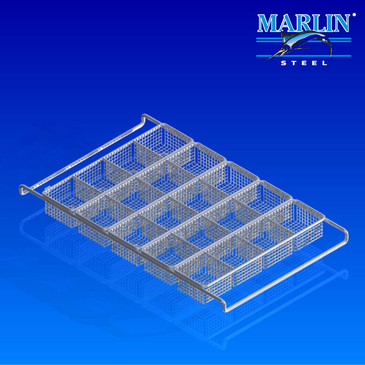 Marlin Steel Wire Basket with Dividers 388009