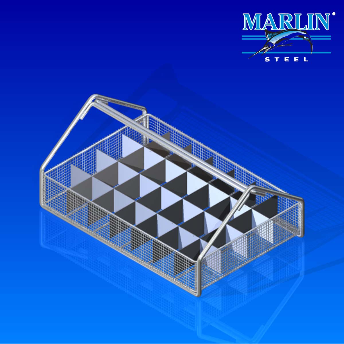 Marlin Steel Wire Basket with Dividers 855001