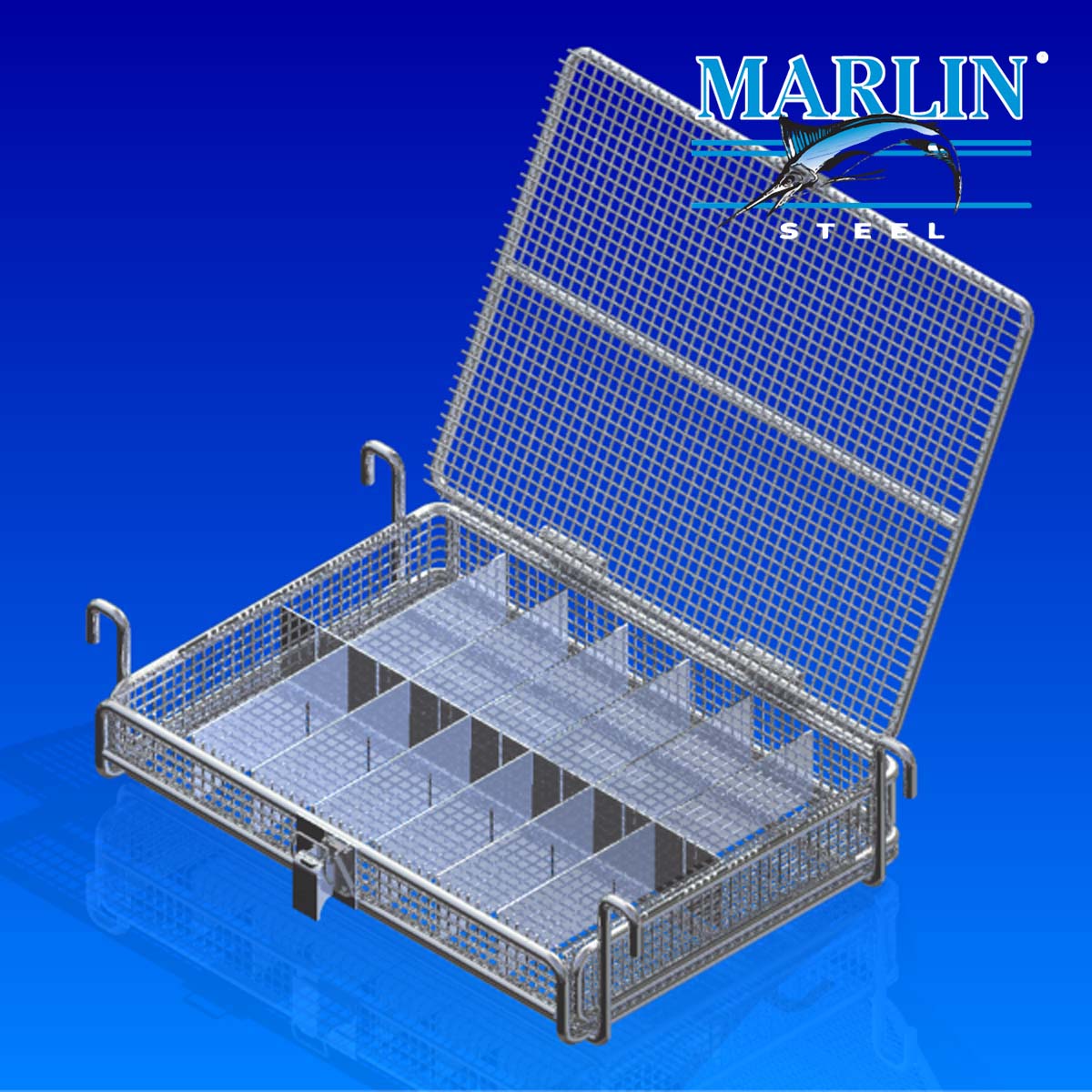 Marlin Steel Wire Basket with Lid 986002