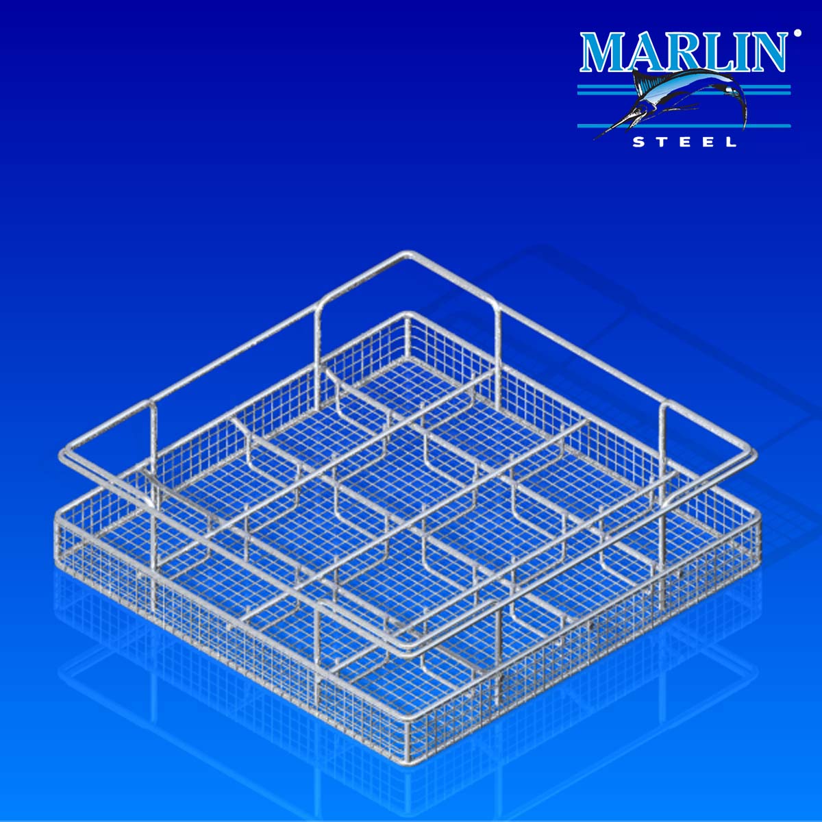 Marlin Steel Wire Basket with Dividers 133001