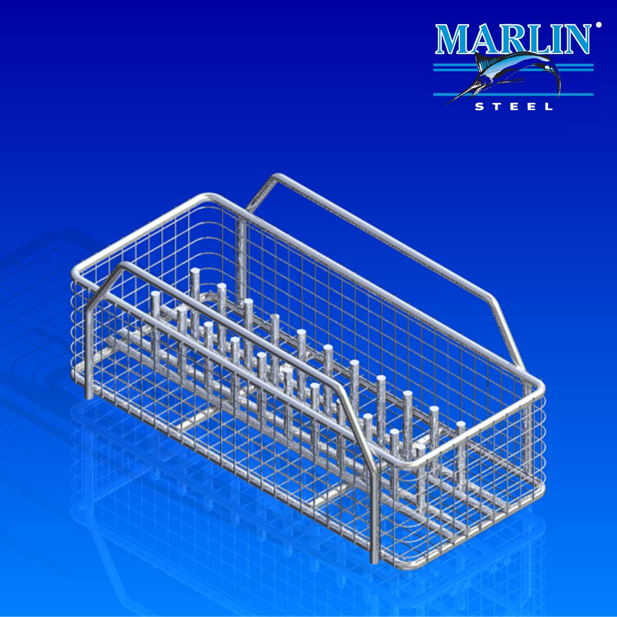 Marlin Steel Wire Basket with Dividers 315001