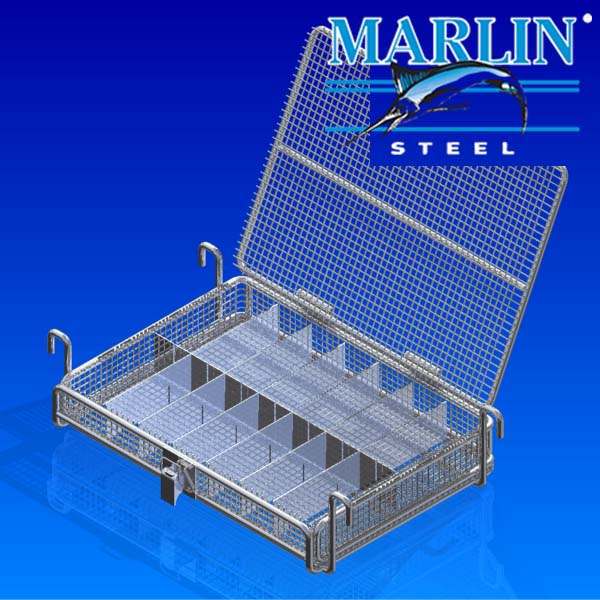 Custom Wire Baskets with Lids Steel Wire Baskets Marlin Steel