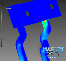 Stress analysis allows Marlin's engineers to make sure a part can take the strain of the expected load.