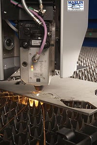 laser cutting is highly precise and efficient at cutting sheet metal forms for baskets and other applications.