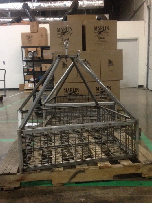 We build custom steel baskets to inside other containers 