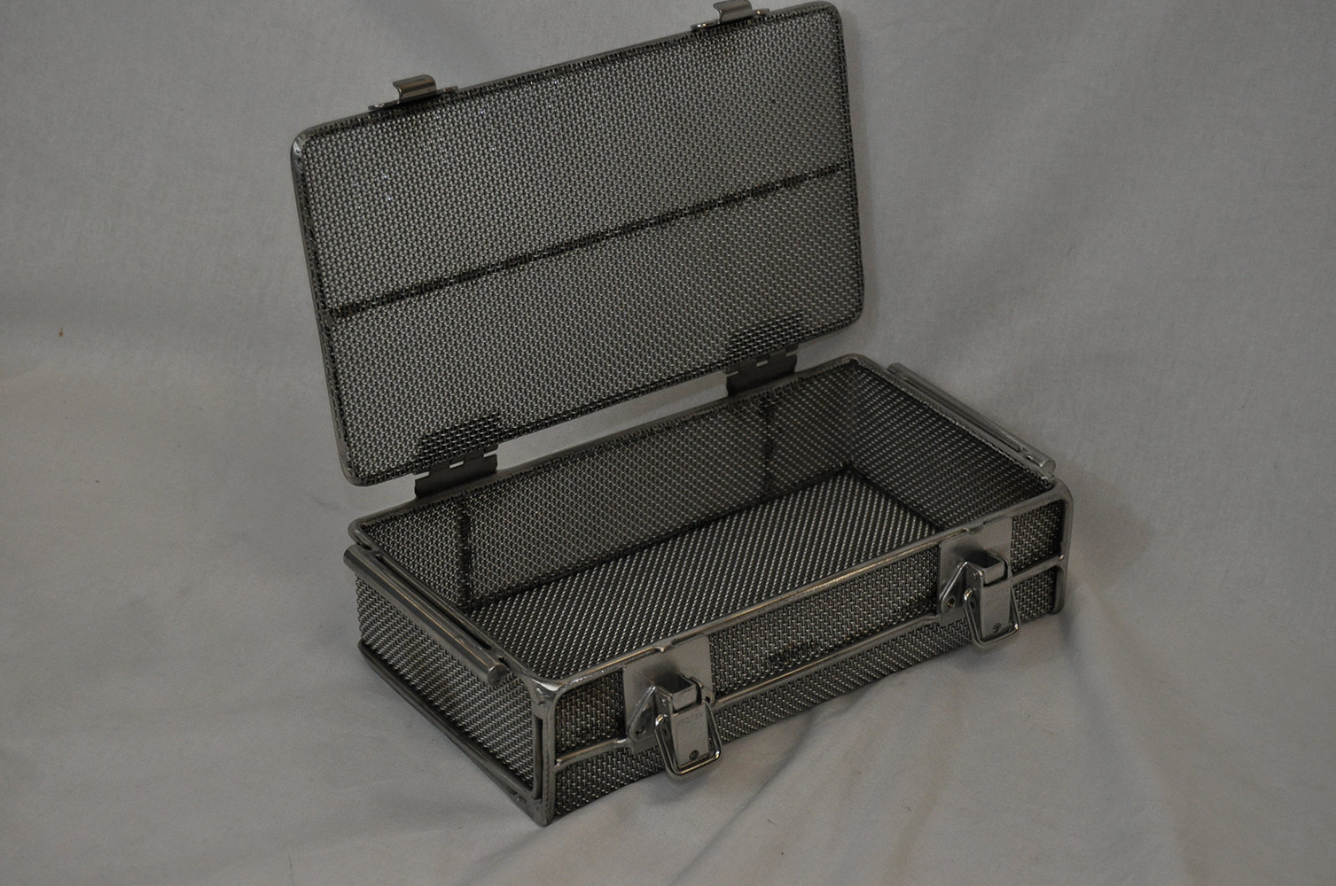 Robust Custom Parts Washing Basket with Hinges, Lid, and Wire Mesh