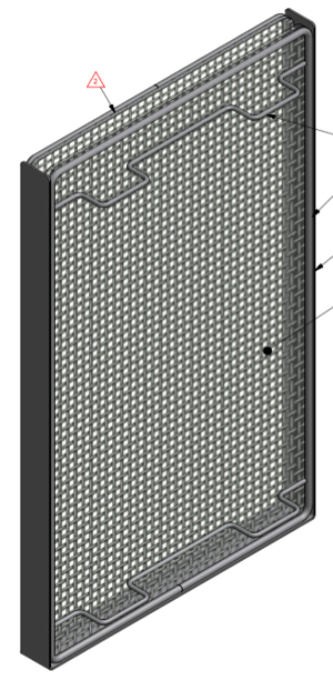 This combination wire mesh and sheet metal basket provided a lightweight, but secure, container for cell culture bags in the mixing process.
