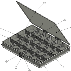 This PVC-coated basket uses dividers and a lid to keep parts sorted through numerous cleaning processes.