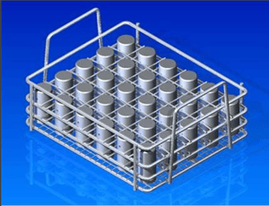 Carbon Steel Pipe Wire Basket that holds pipes upright for ease of drainage.