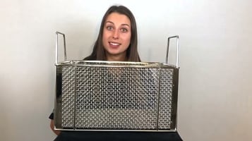 Square Mesh Basket with Handles | 304 Stainless Steel | Electropolished | 100% USA-Made