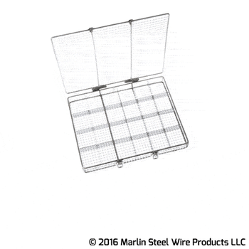Animated GIF of Custom Steel Basket with Dividers. This Style Basket is Ideal for Keeping Firearm Components Separated During the Washing Process.