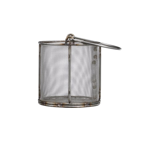 Silver Mesh Rolling Storage Bin with Handles