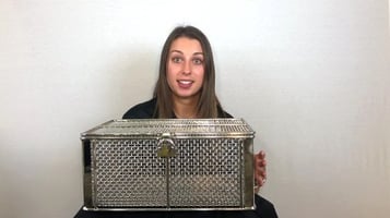  Steel Mesh Basket With A Locking Lid