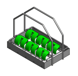 The insert goes inside a larger basket with a solid enclosure to keep parts from falling out.