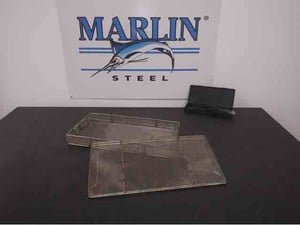 This lidded medical tray is one of many different custom pharmaceutical wire forms Marlin has made over the years.