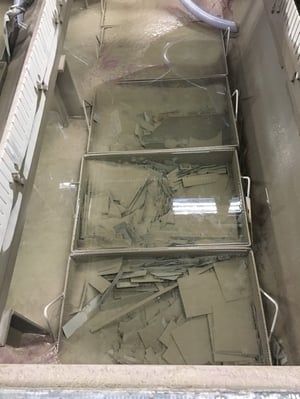 Waterjet baskets can collect debris and castoffs from the cutting process to make removing them from the collection tank easy.