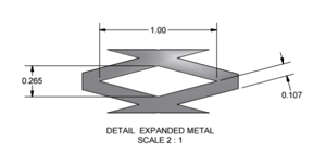 A closeup of expanded metal mesh shows how there are no joints to weld or serve as weak points.