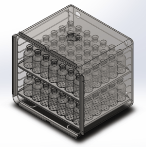 This custom wire rack assembly would hold two shelves--each with 50 pounds of parts.