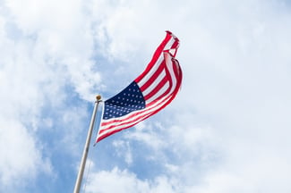 American Flag on Flagpole