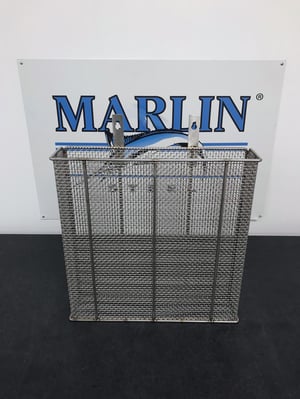 A 304 grade stainless steel wire mesh basket from Marlin Steel.