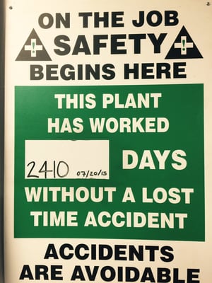 Marlin Steel has an impressive manufacturing safety record, with several years going by between lost time accidents.