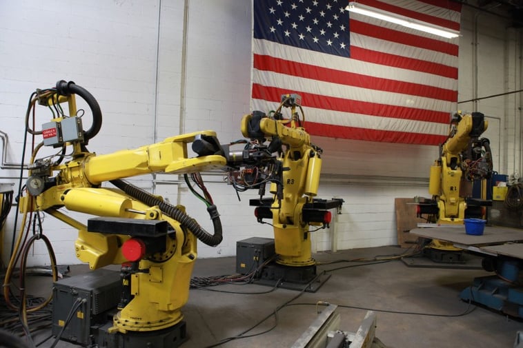 These Fanuc robots hail from Japan.