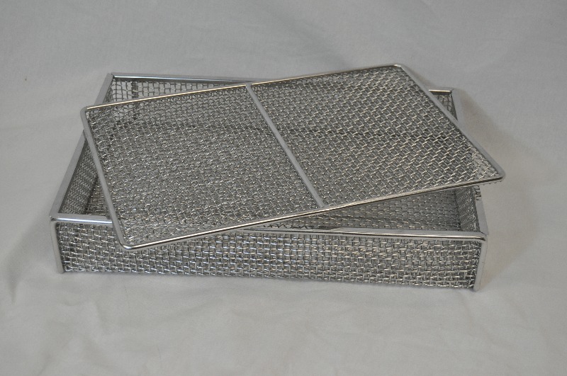 Lidded Stainless Steel Wire Mesh Basket for Sintering Processes